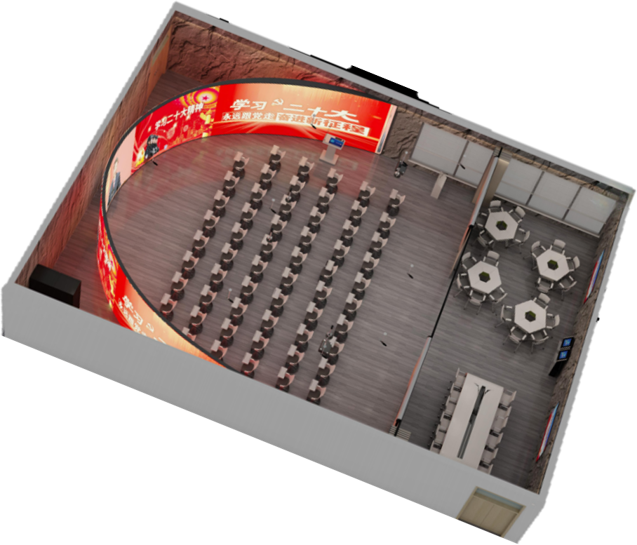 AI智慧思政教室俯视图